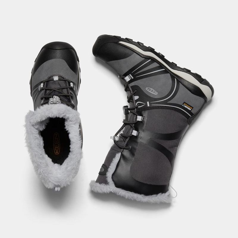 Botas De Invierno Keen Terradora Invierno Waterproof Para Niños Negros/Grises - Botas Keen Mexico (3